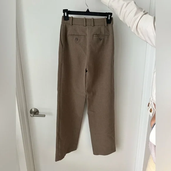 Babaton Straight-Leg Pants in Brown Taupe - Picture 2 of 3